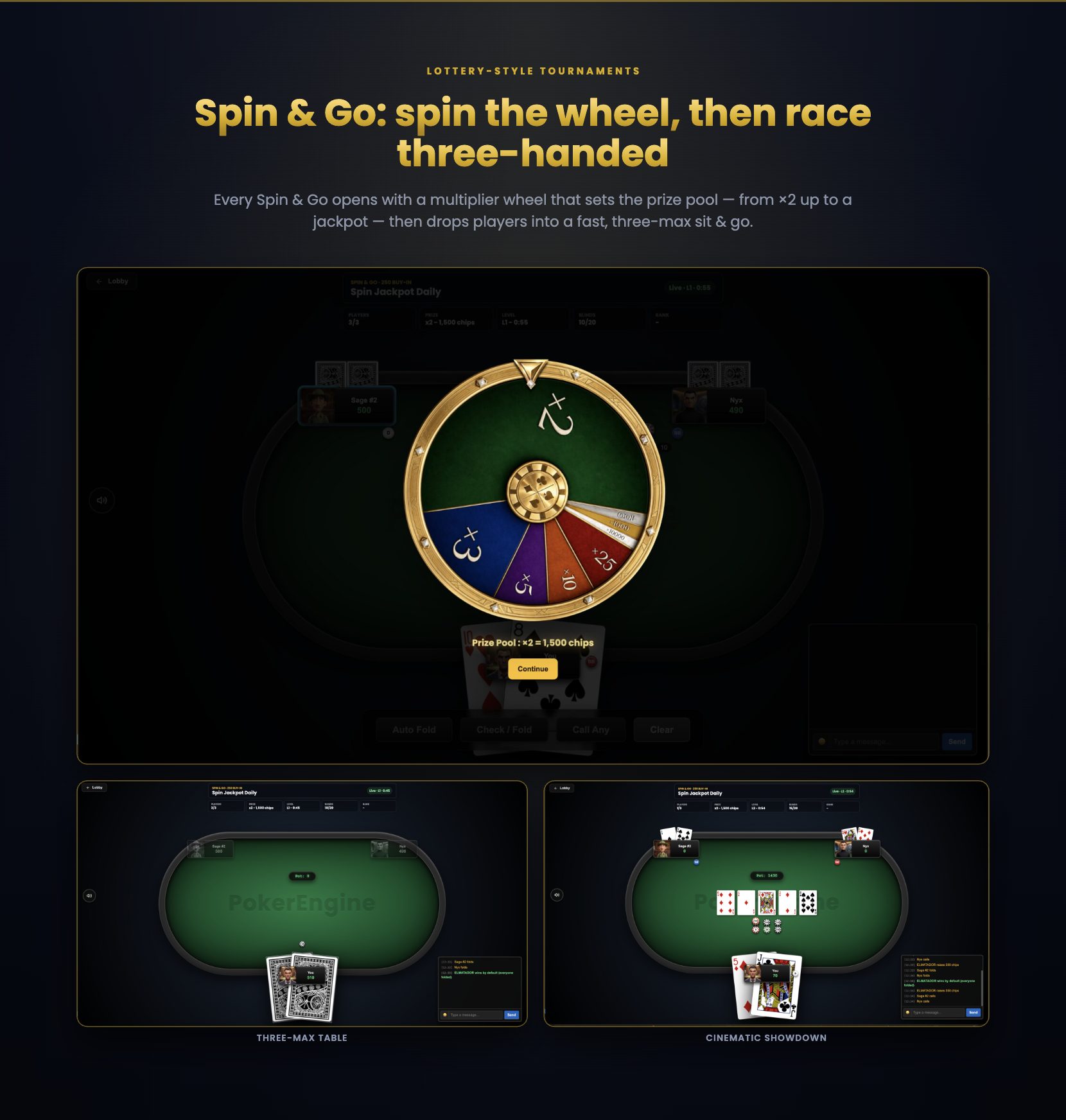 Spin and Go with cinematic multiplier wheel