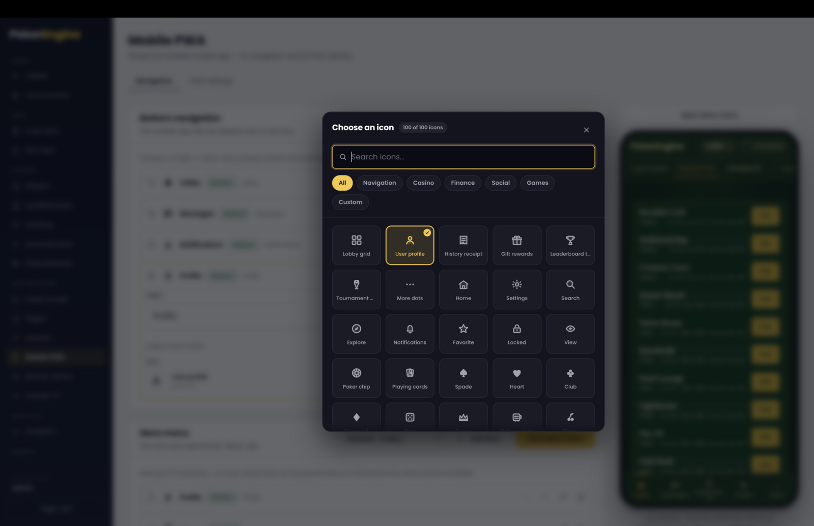 Mobile PWA icon picker