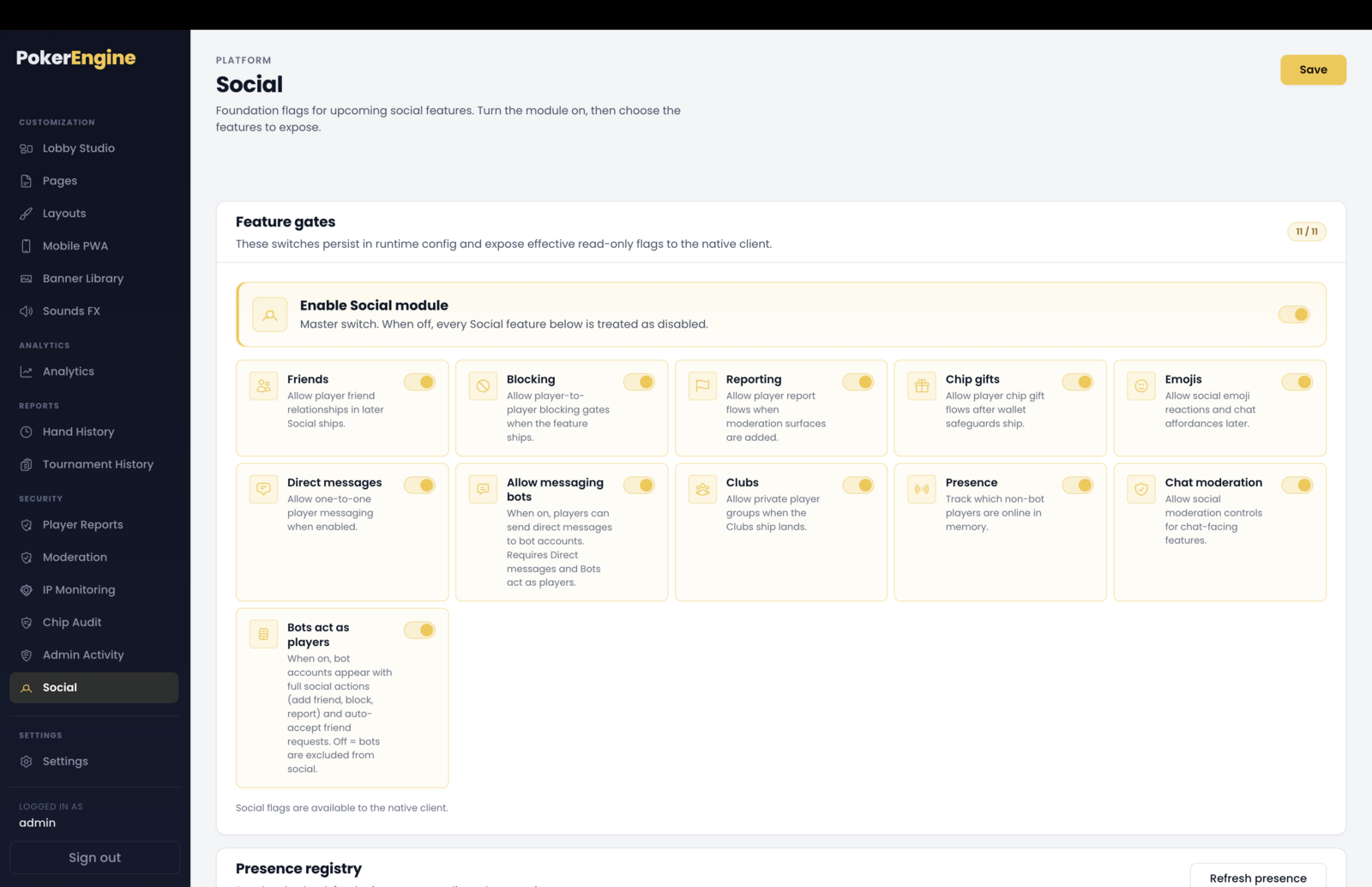 Social features overview