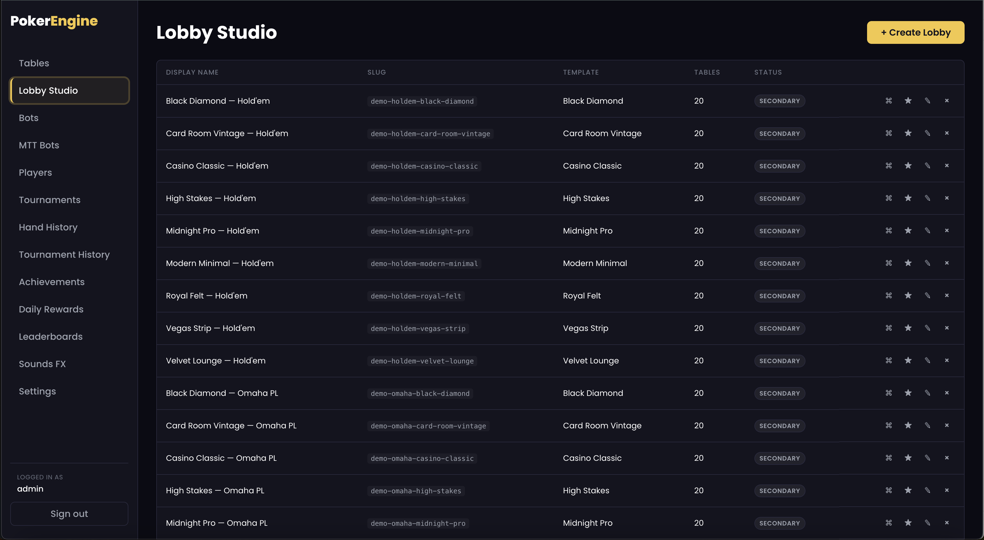 Lobby Studio visual builder