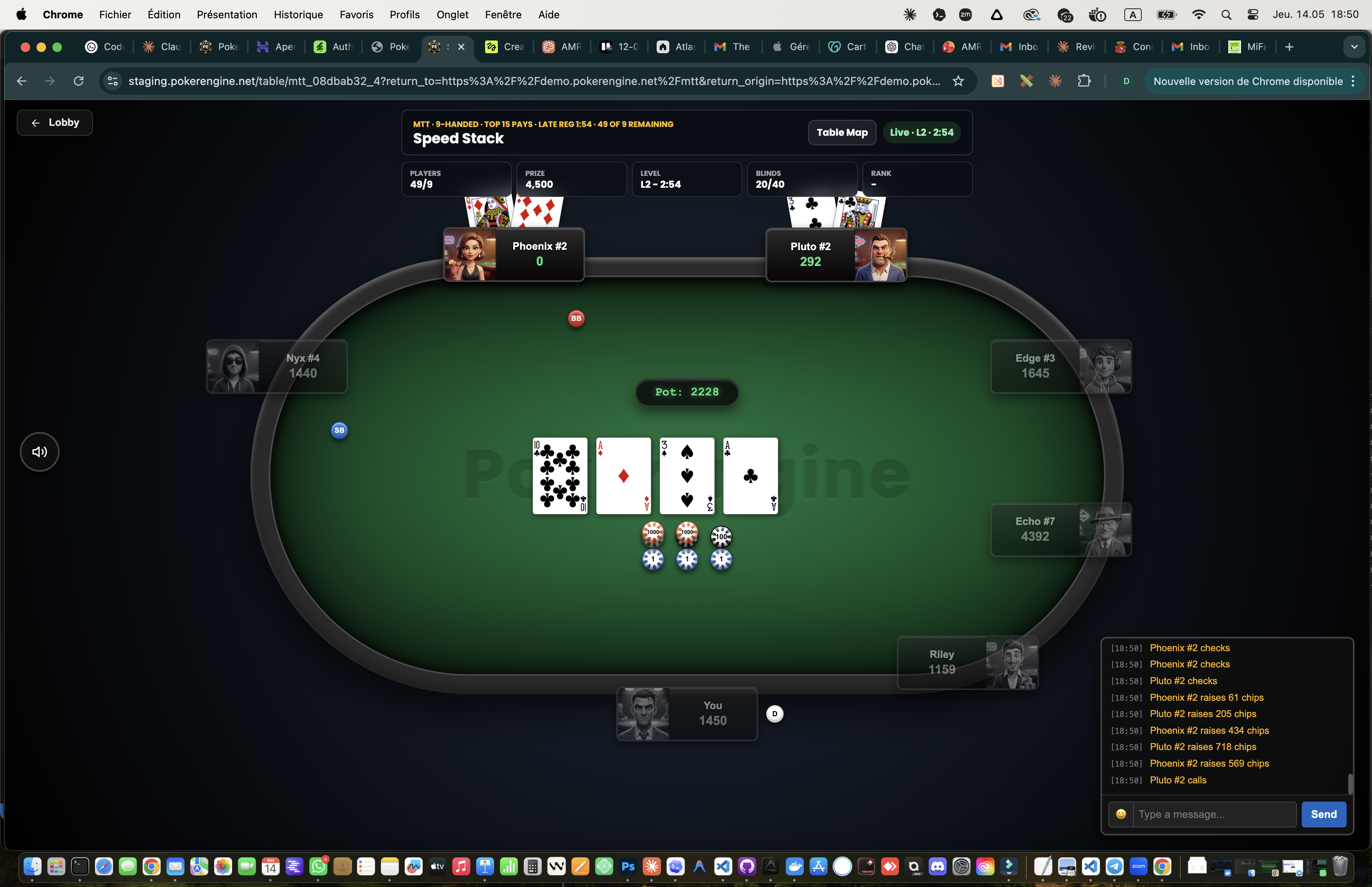 Multi-table tournament Speed Stack